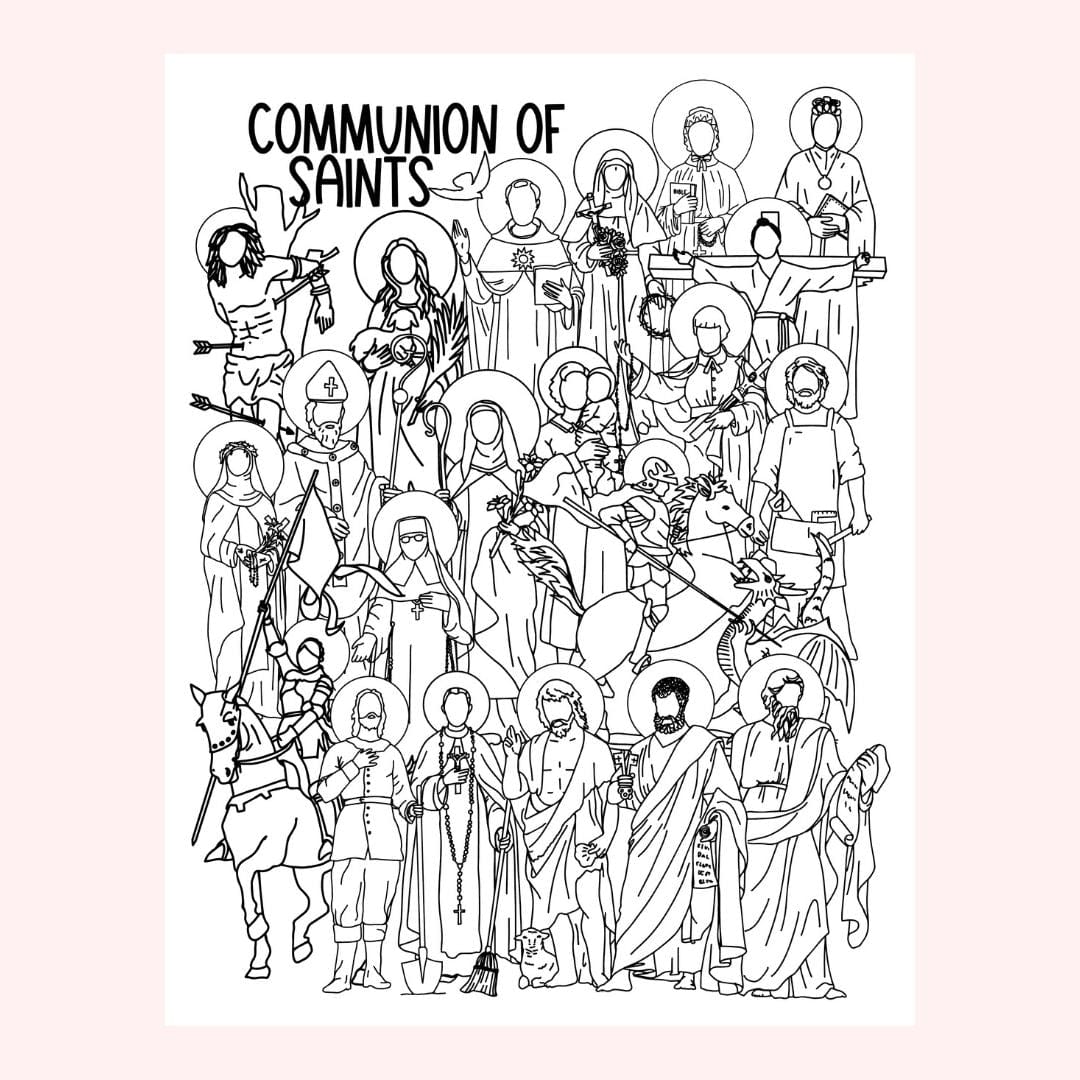 Communion of Saints coloring page