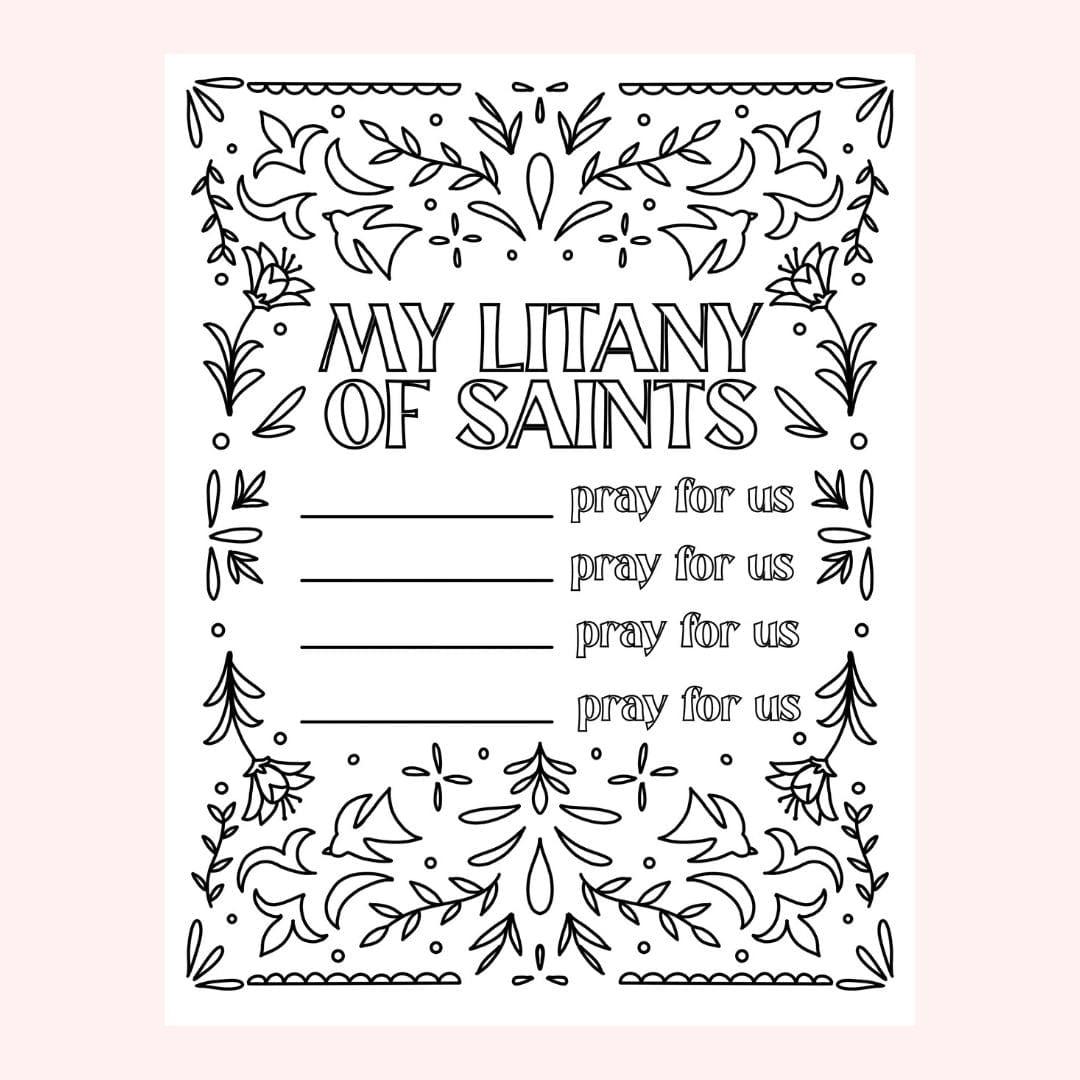 My Litany of Saints with floral border.