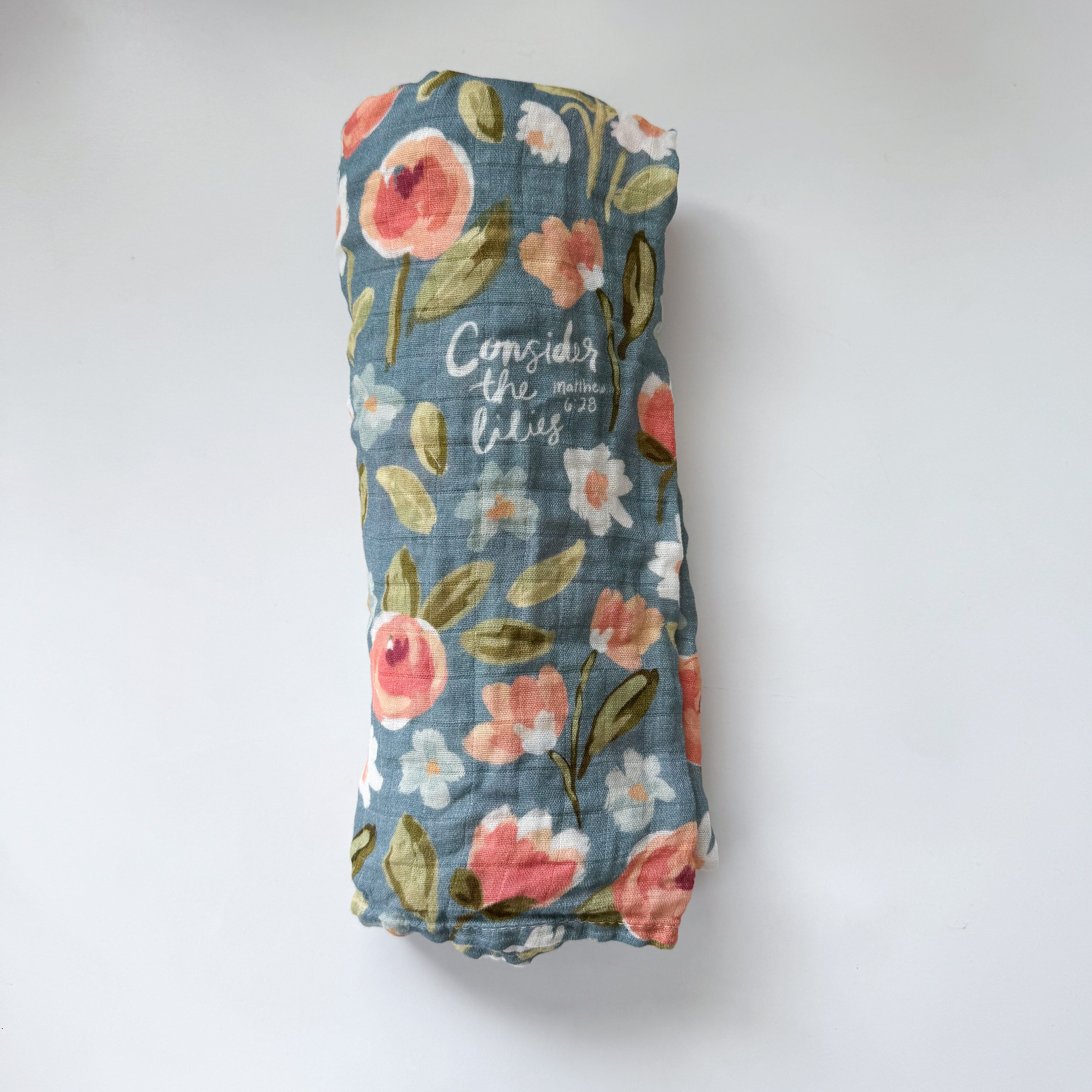 Consider the Lilies floral swaddle blanket