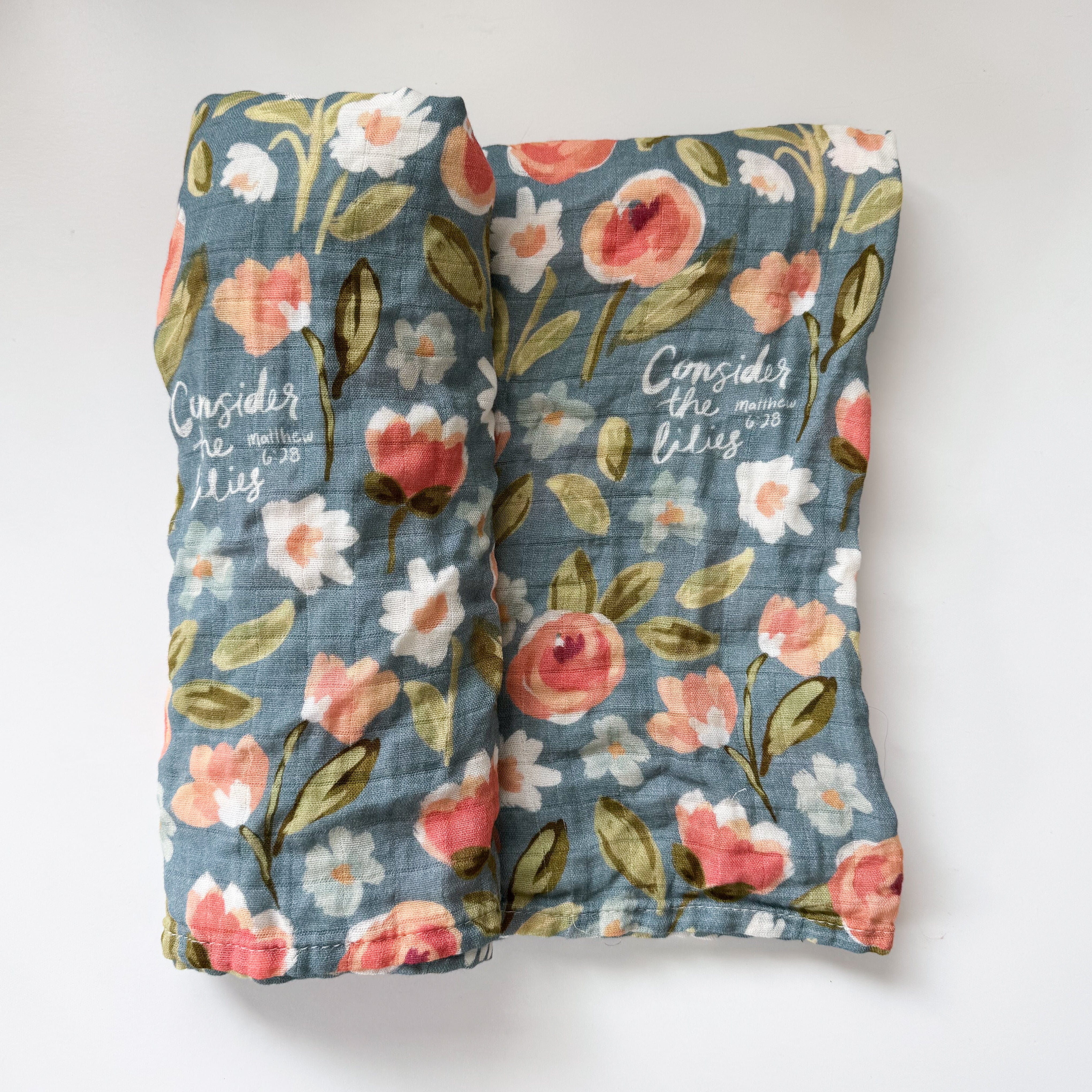Consider the Lilies floral swaddle blanket