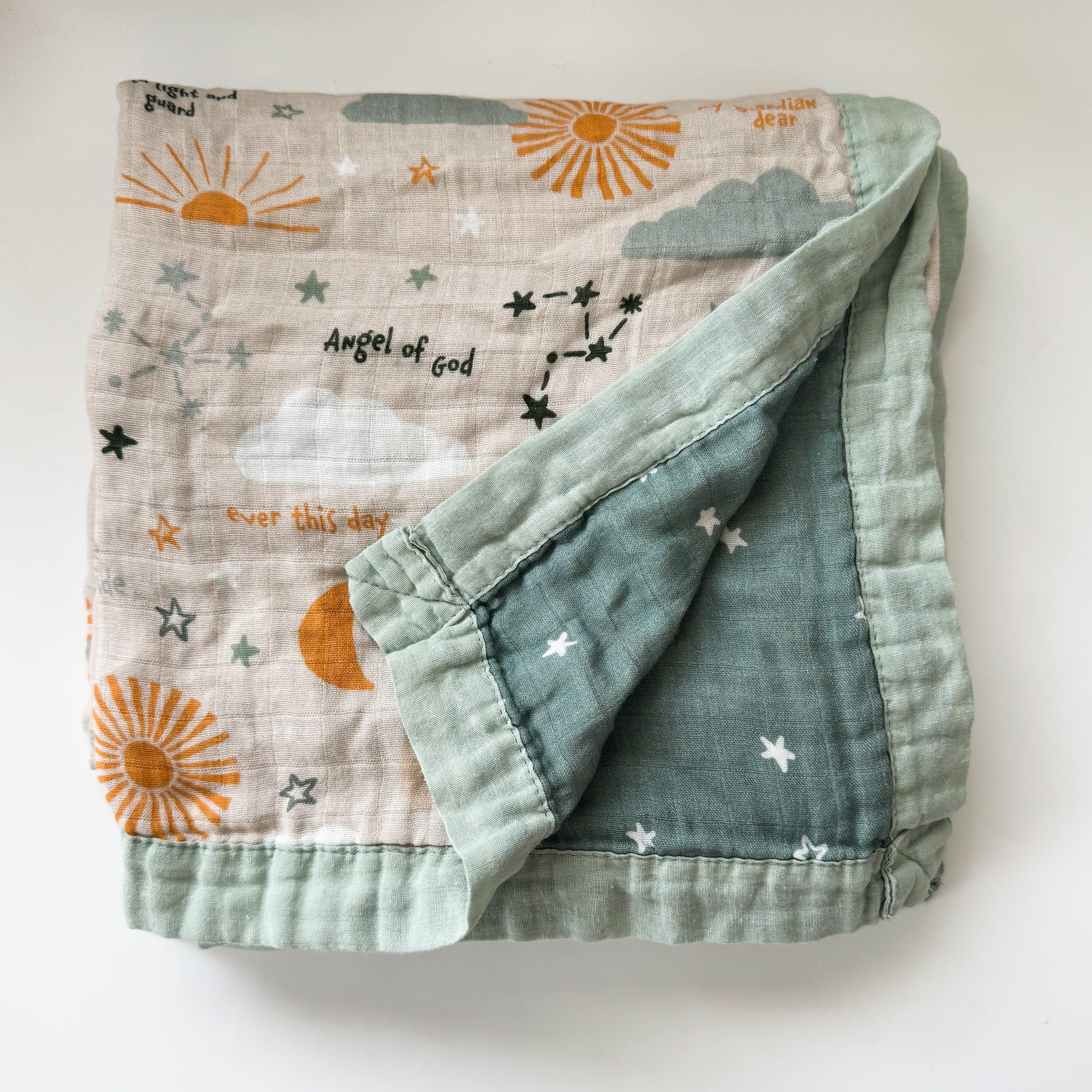 Guardian Angel luxury blanket with celestial design