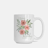 Carry on bravely floral mug