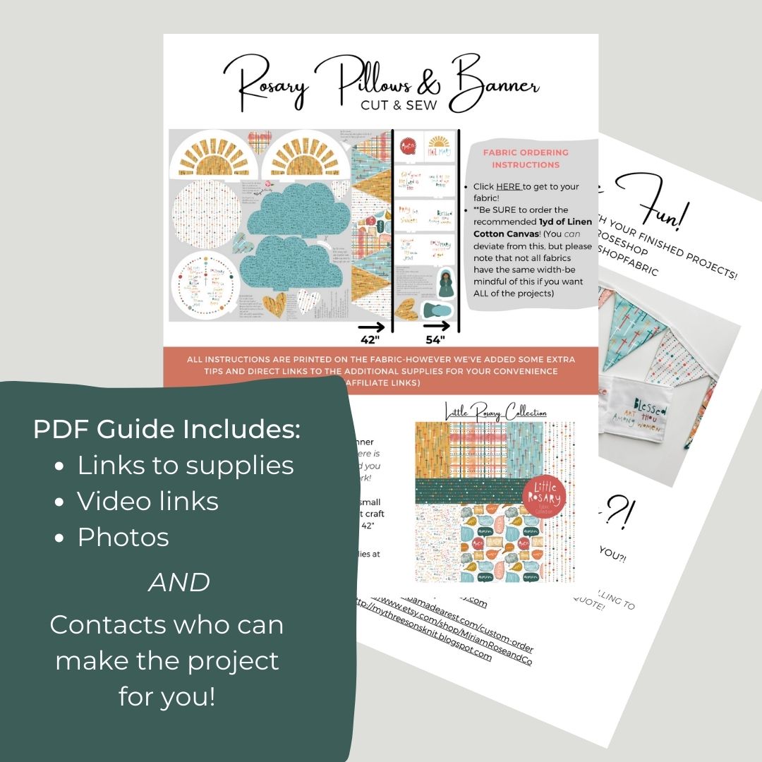 Rosary Pillows & Banner Tutorial/Help Guide - PDF Download