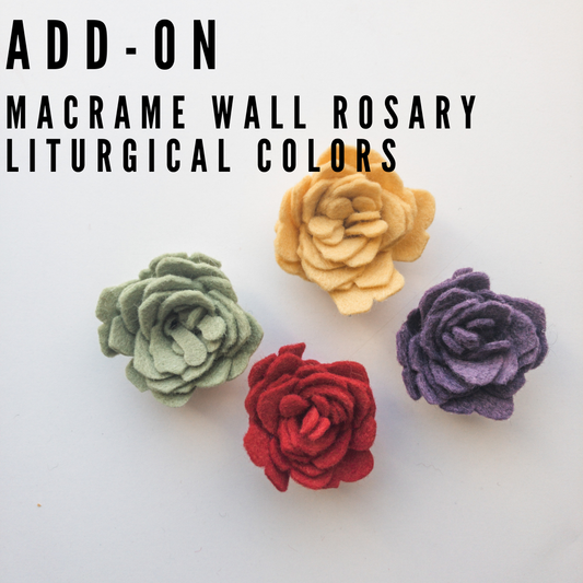 Liturgical Flower Set for Macrame Wall Rosary