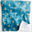 Blue blanket with gold star pattern.