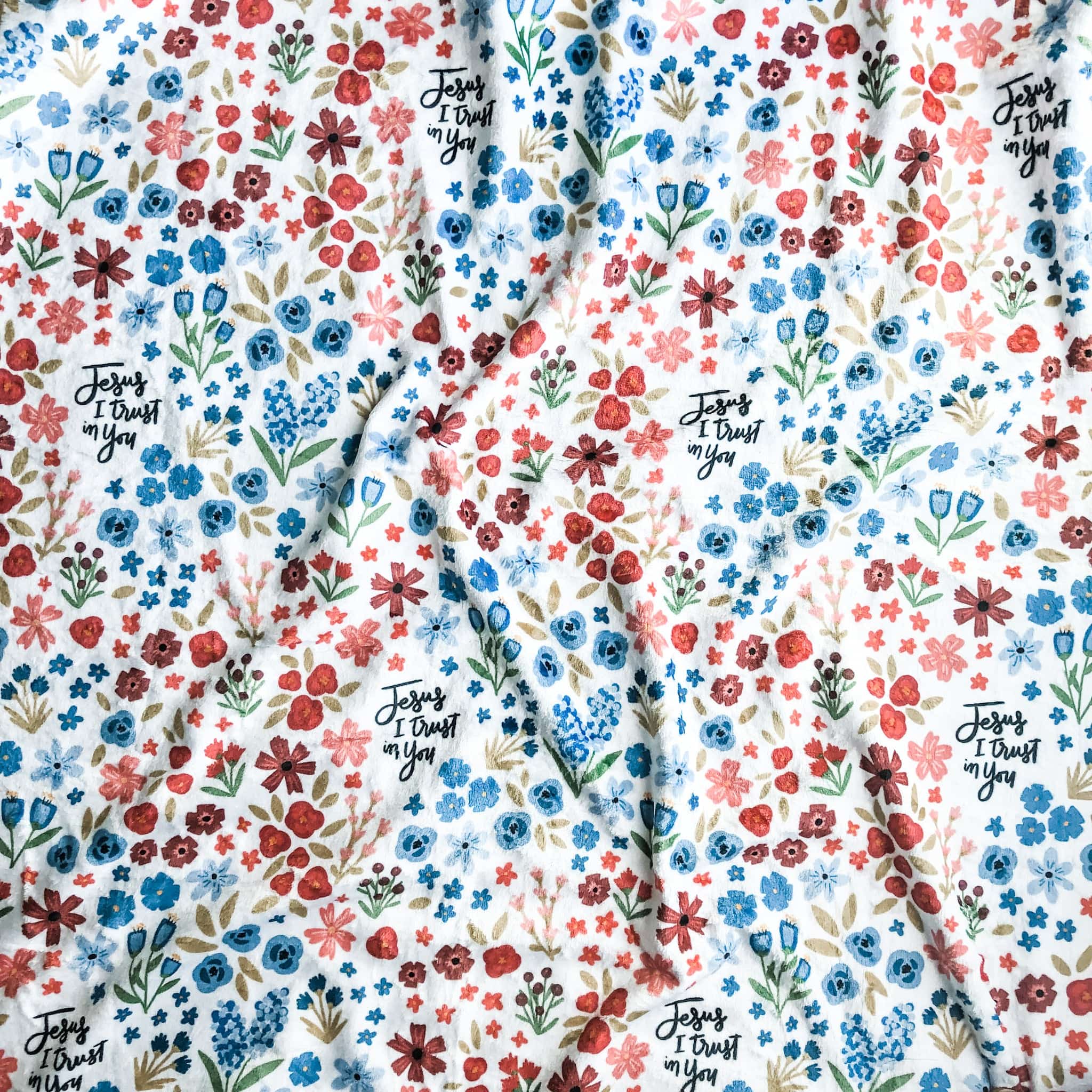 Jesus I Trust In You floral blanket
