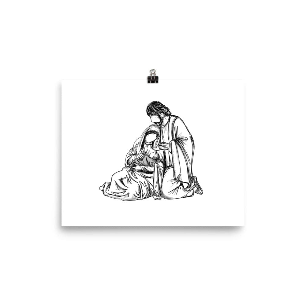 8x10 Holy Family sketch art print on enhanced matte paper