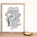 Snowdrop poem art print