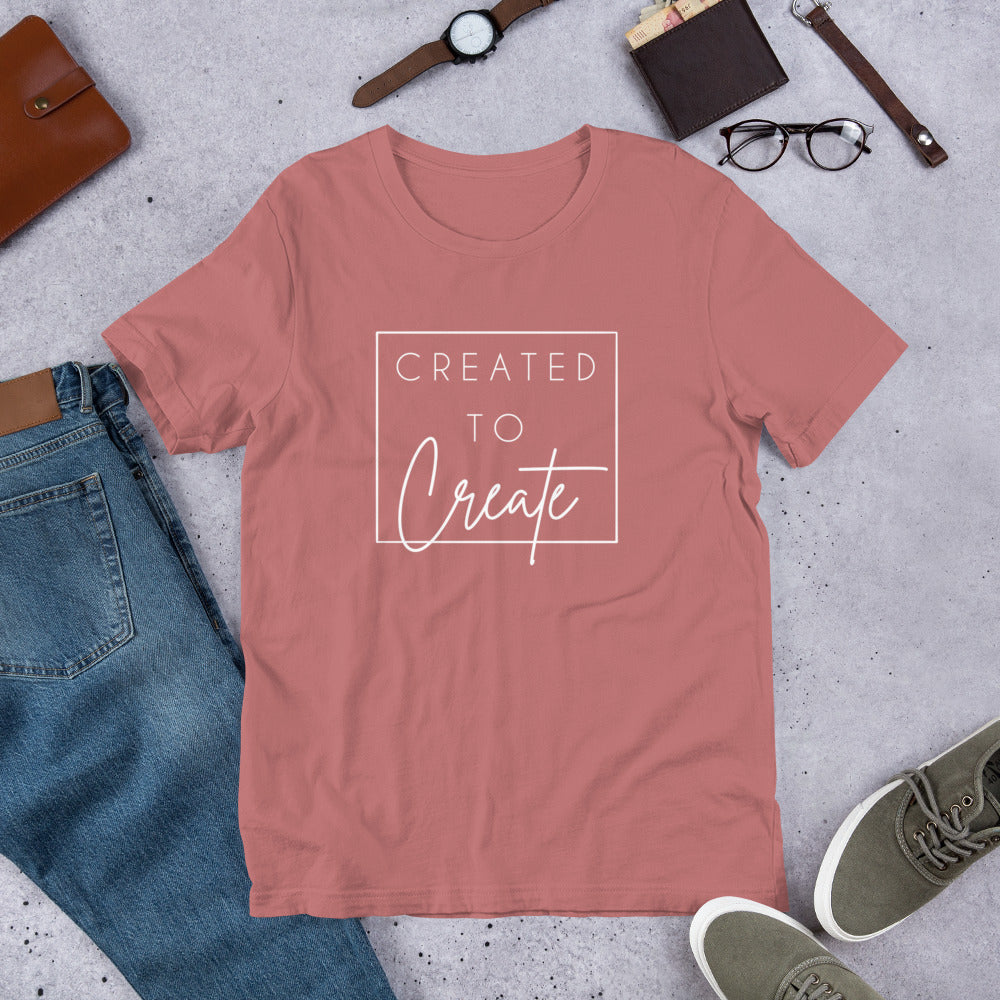 Created to Create Short-Sleeve Unisex T-Shirt, Maker Shirt, Crafting Shirt