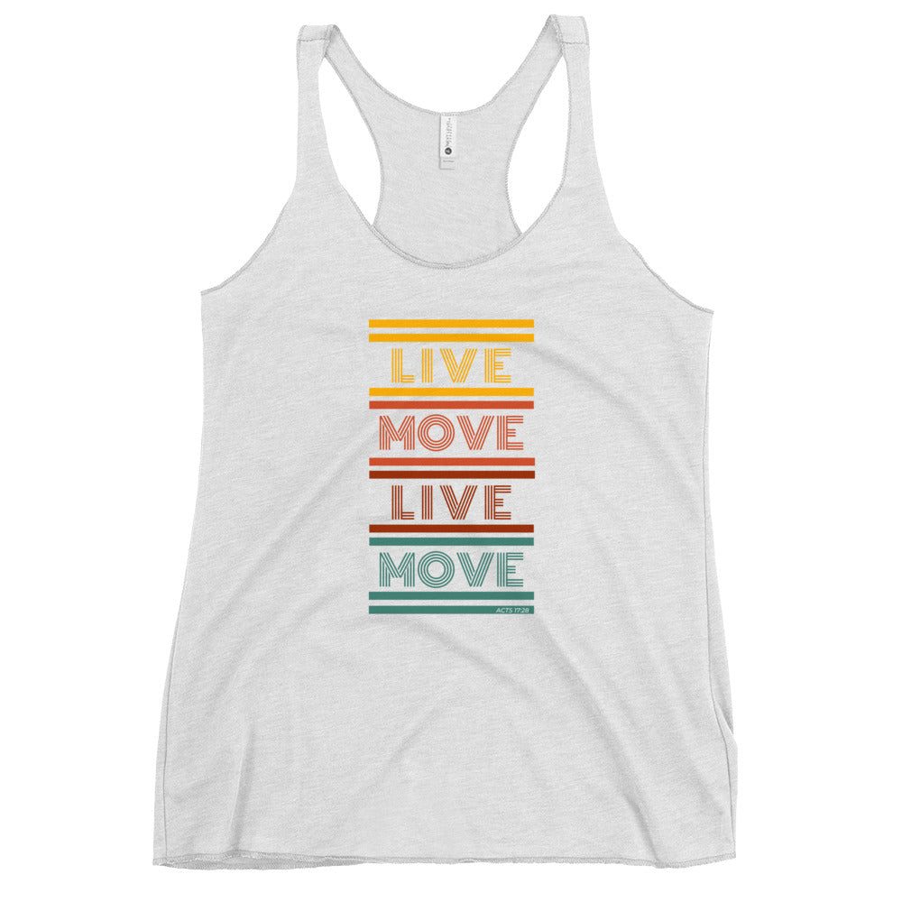 Live & Move, Scripture Inspired Women's Racerback Tank