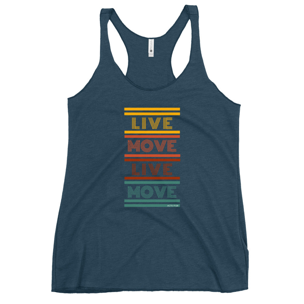 Live & Move, Scripture Inspired Women's Racerback Tank