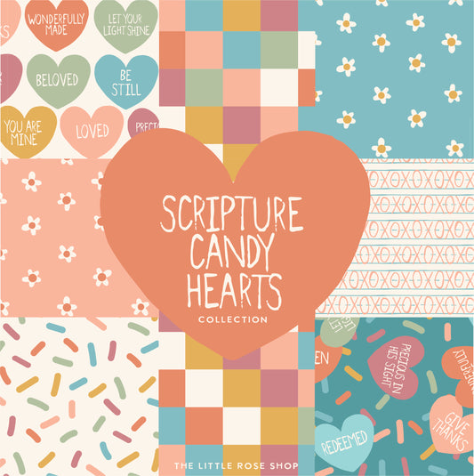 Scripture Candy Hearts Fabric Collection Inspiration