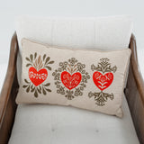 Holy Family Hearts Embroidered Lumbar Pillow Cover