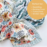 Watercolor Hail Mary Luxury Double Sided Muslin Catholic Blanket