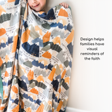 Faith Moves Mountains  Luxury Double Sided Muslin Catholic Blanket