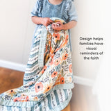 Watercolor Hail Mary Luxury Double Sided Muslin Catholic Blanket