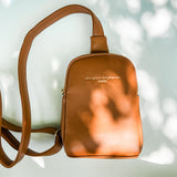 AMDG crossbody bag product detail - brown leather