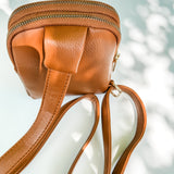 Brown AMDG crossbody bag detail