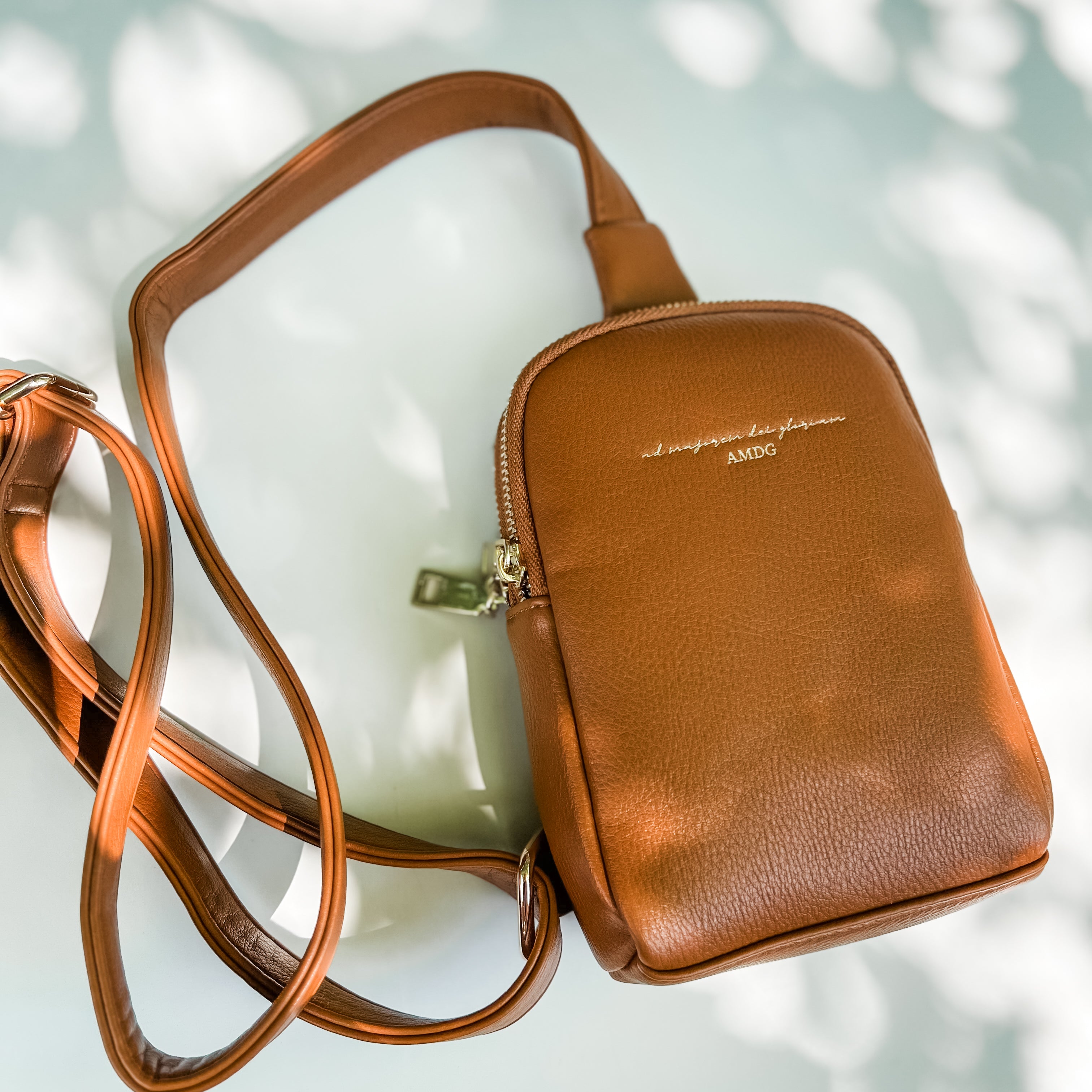 Brown AMDG crossbody bag, product detail photo 14