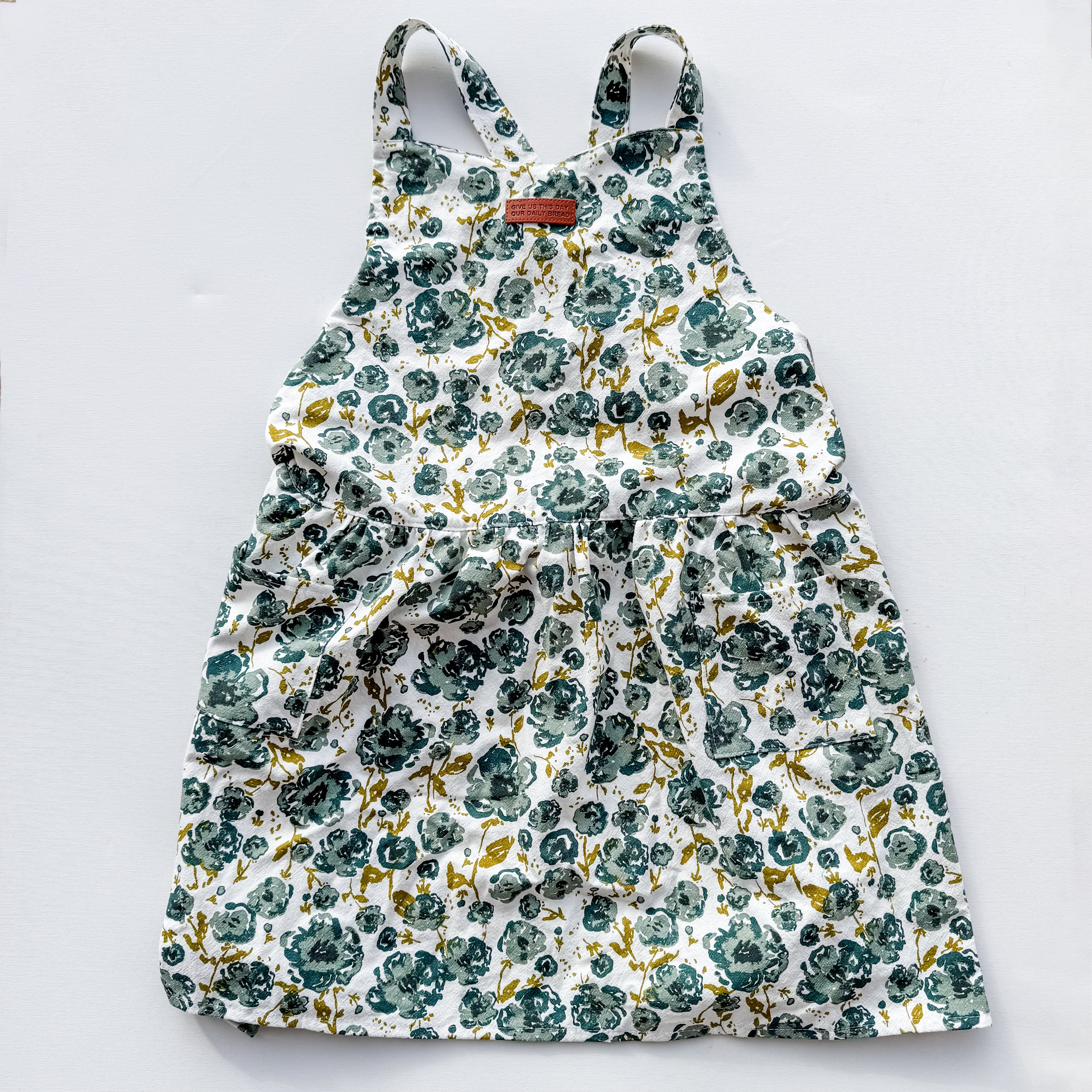 Floral apron for Blue Apron recipe