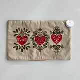 Holy Family Hearts Embroidered Lumbar Pillow Cover