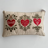 Holy Family Hearts Embroidered Lumbar Pillow Cover