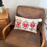 Holy Family Hearts Embroidered Lumbar Pillow Cover