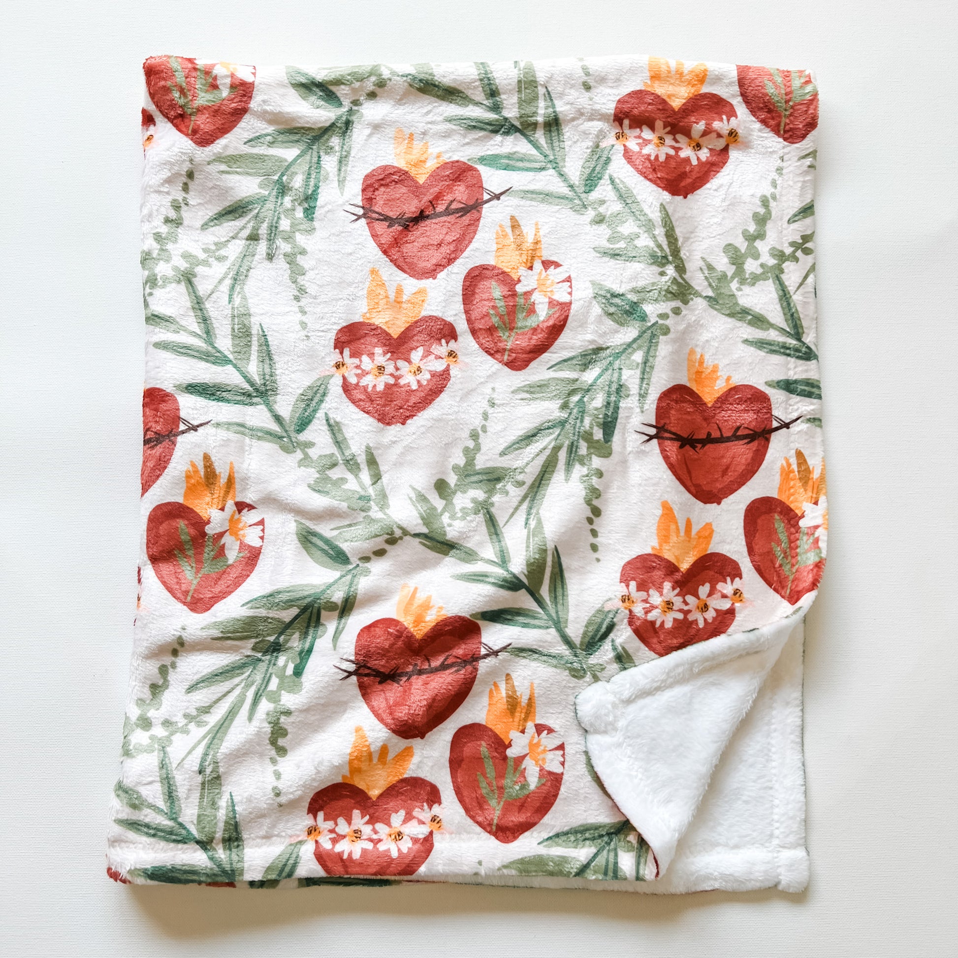 Holy Family Hearts Minky Blanket – The Little Rose Shop