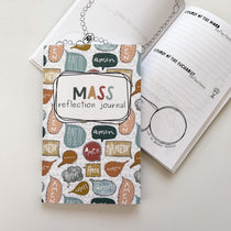 Mass reflection journal with open pages.