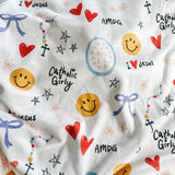 Catholic Girly Doodles Minky Blanket