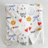 Catholic Girly Doodles Minky Blanket