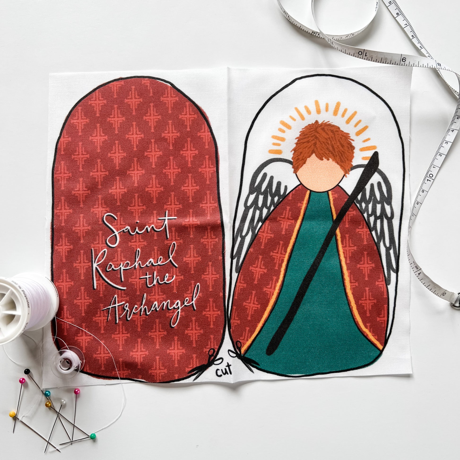 Saint Scholastica Card Art Print Instant Download DIY 