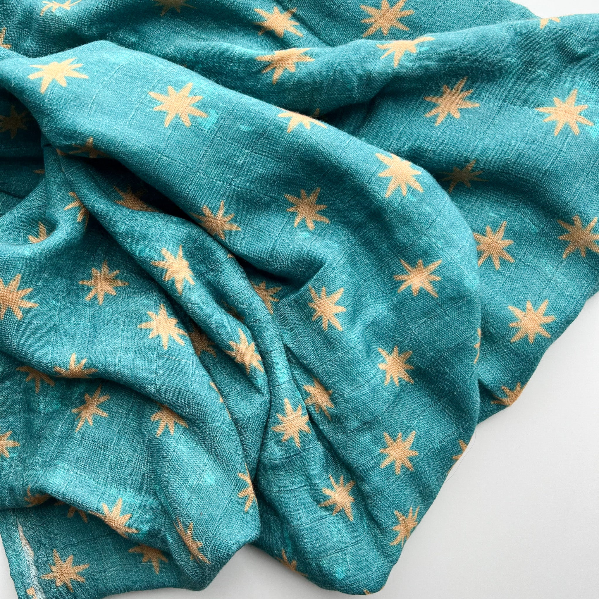 Teal fabric with star pattern - IMG_7942_1