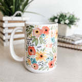 Spanish Watercolor Floral Hail Mary Mug