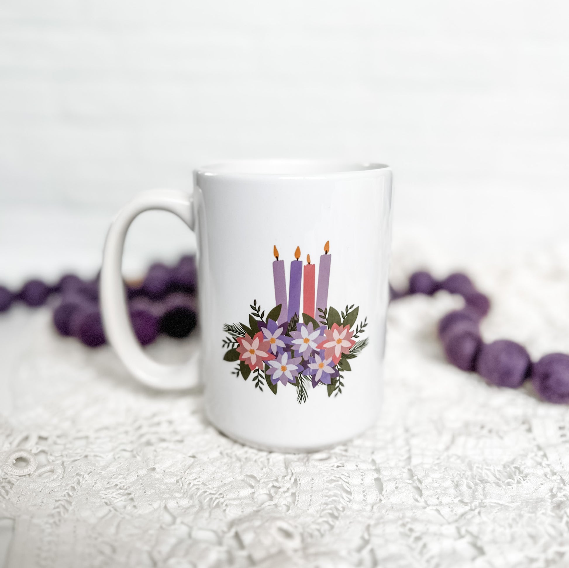 Lavender and Rose Porcelain Mug in Gift Box