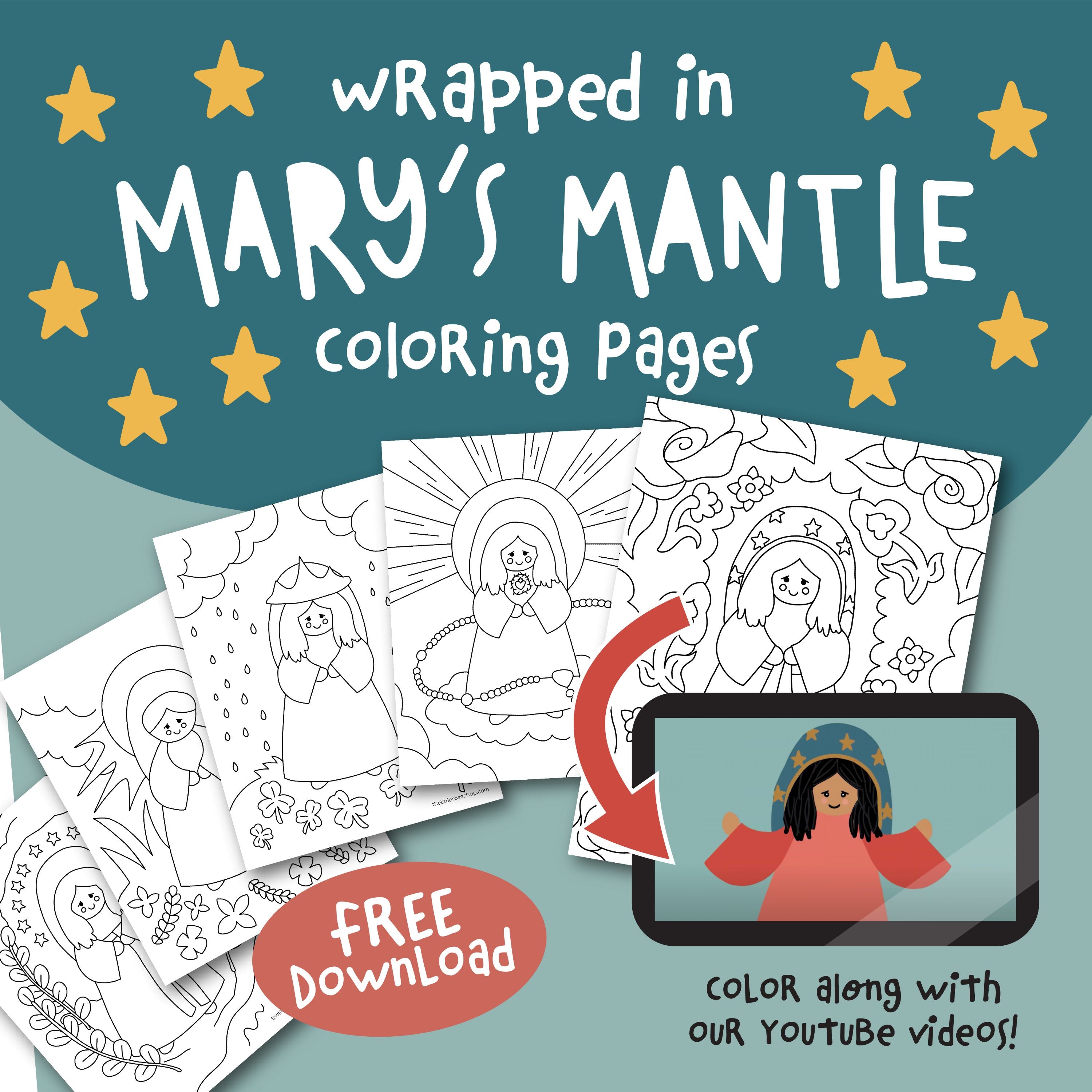 Mary's Mantle coloring pages cover - free download