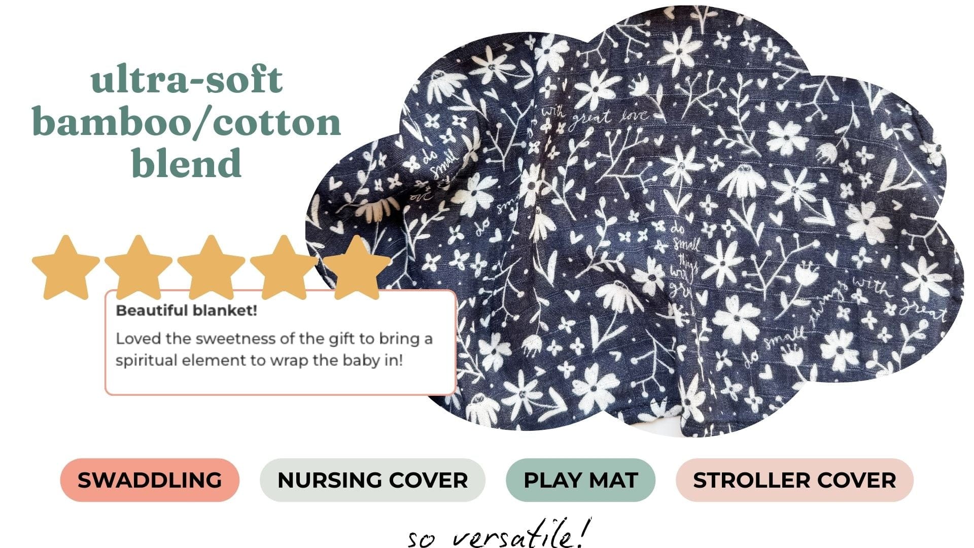 Mother Teresa soft bamboo swaddle