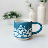 Fiat Floral Ceramic Mug - Catholic Mug with Textured Design | Limited Edition