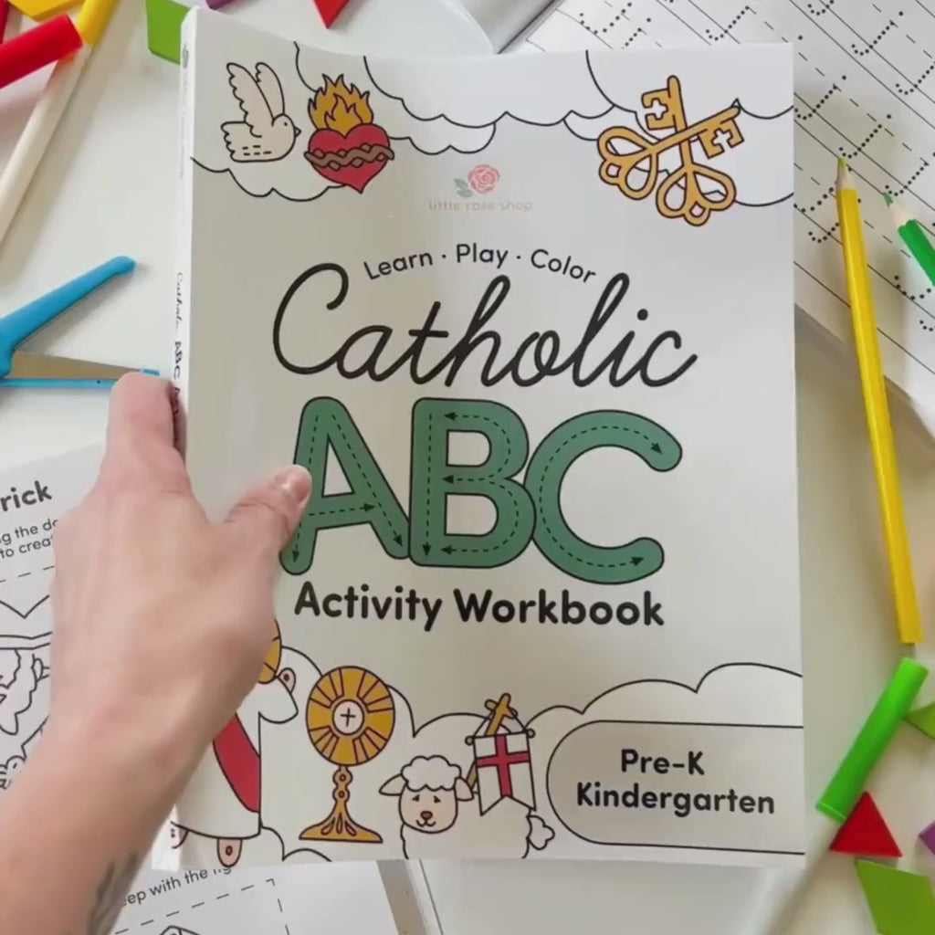 Catholic abc preschool kindergarten workbook video 