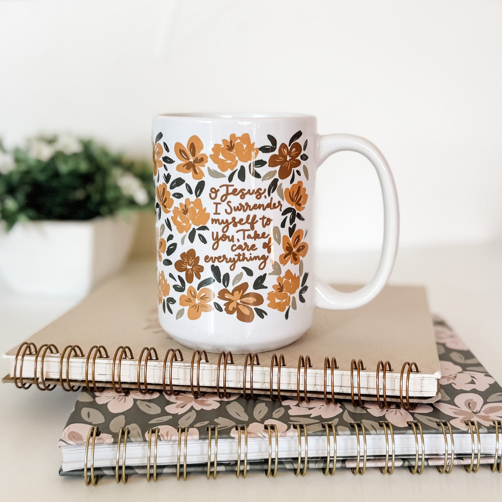 Surrender Prayer Floral Mug for Meaningful Moments