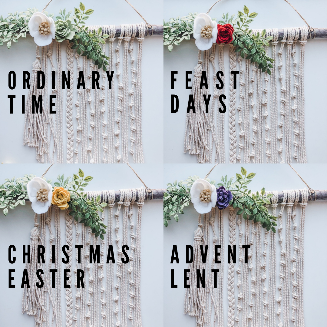 Liturgical Flower Set for Macrame Wall Rosary