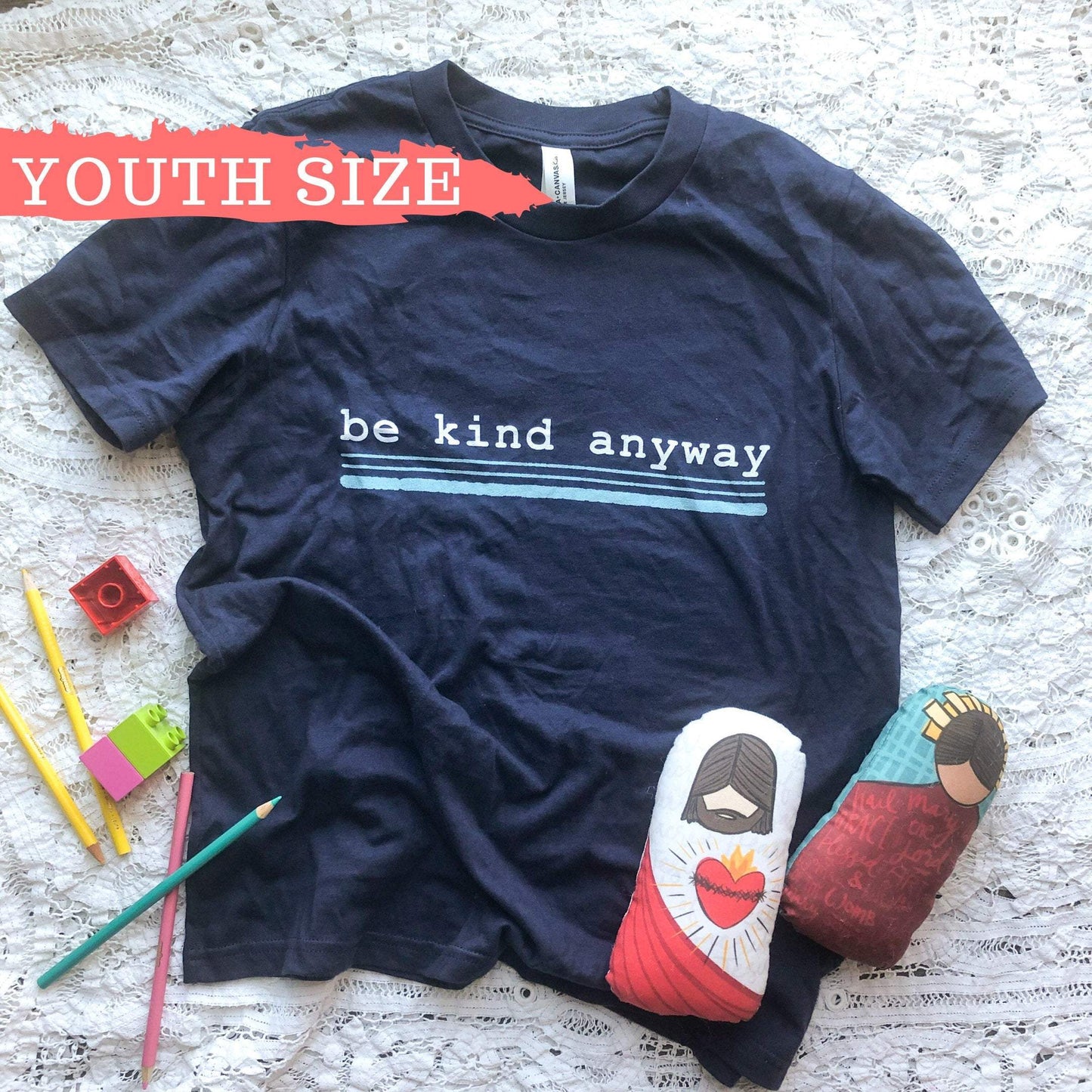 Be Kind Anyway, Mother Teresa Inspired Youth Short Sleeve T-Shirt