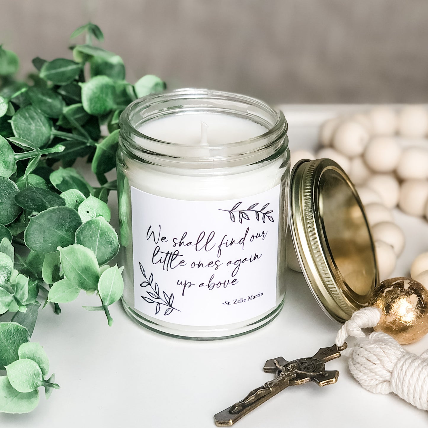 Miscarriage Candle, St. Zelie Quote: We Shall Find Our Little Ones Again Up Above