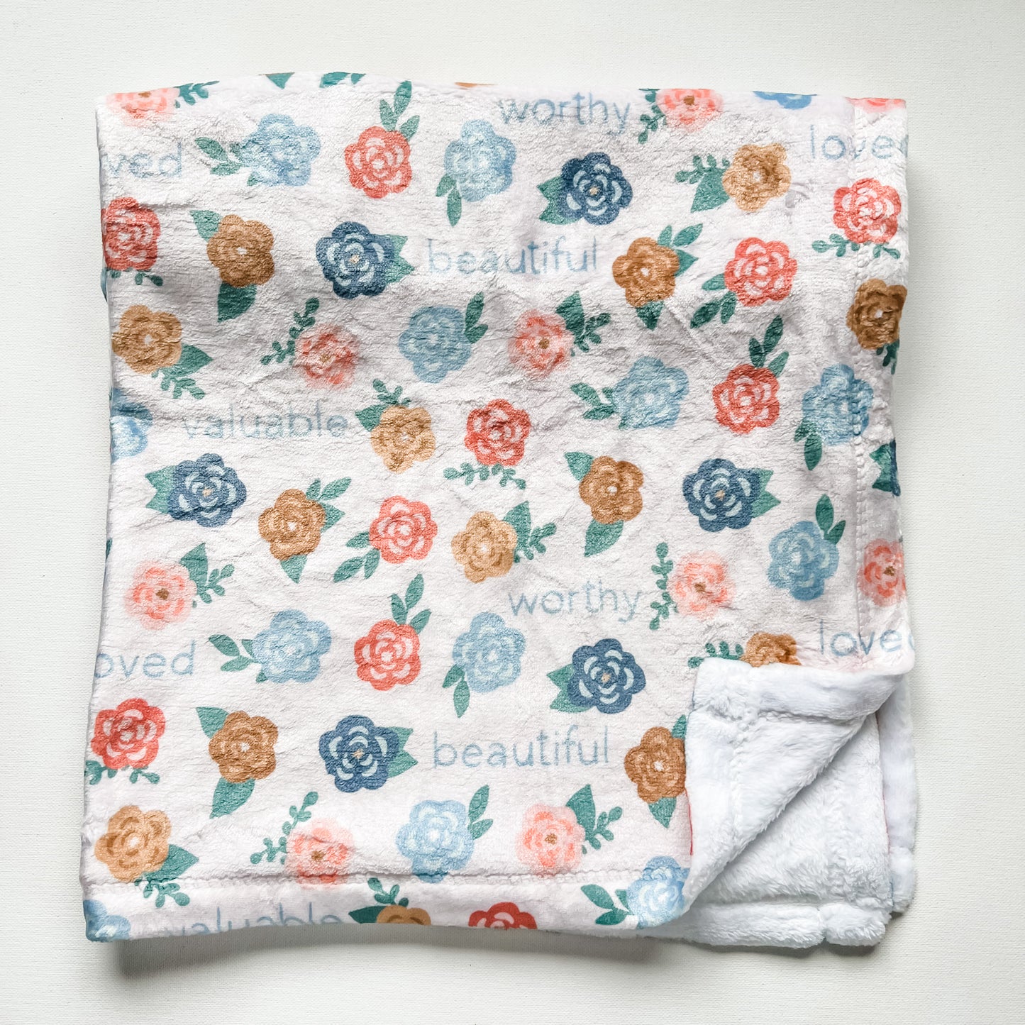 Affirmations Floral Minky Blanket