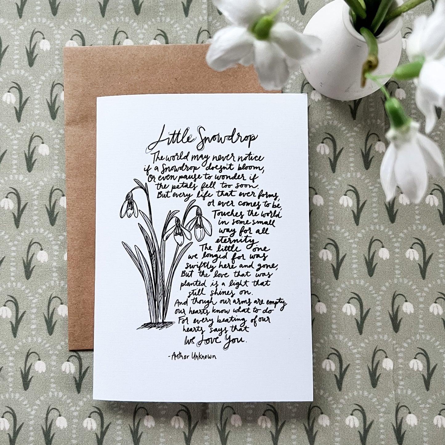 Snowdrop Miscarriage Card