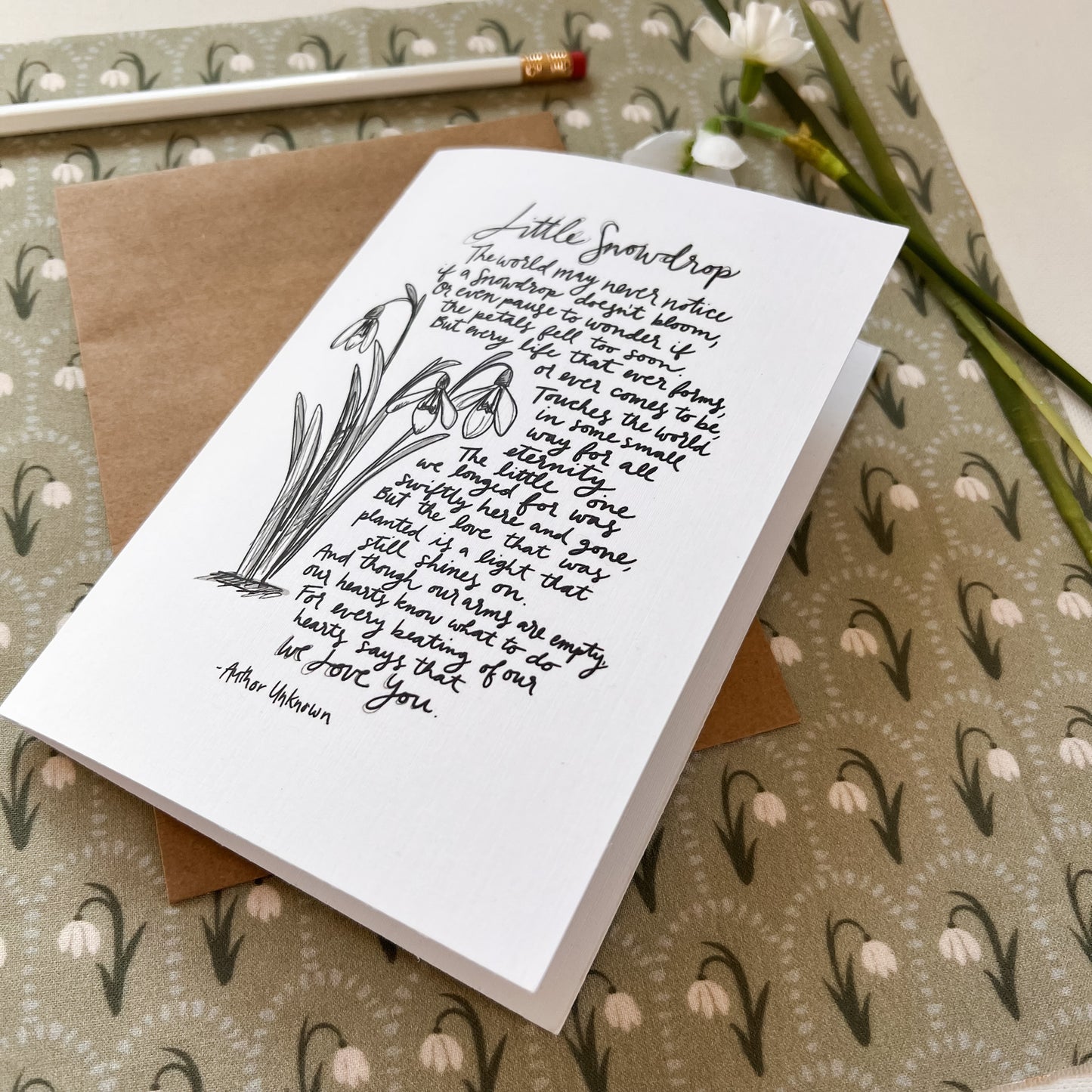 Snowdrop Miscarriage Card