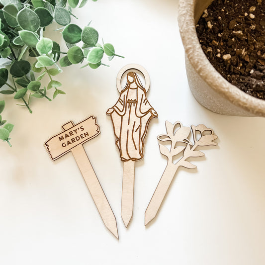 Mary Garden Wooden Stakes