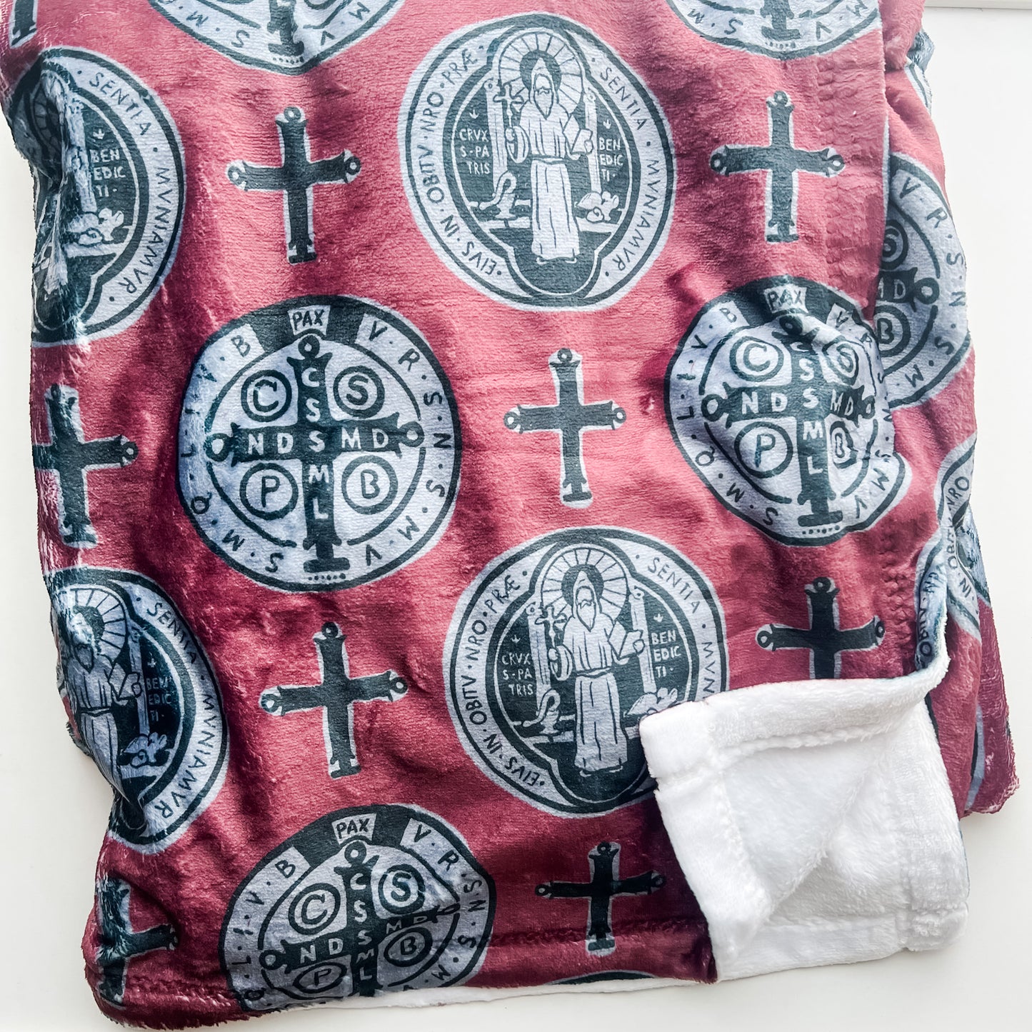 St. Benedict Medal Minky Blanket