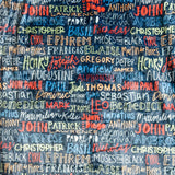 Names written in colorful script on dark background.