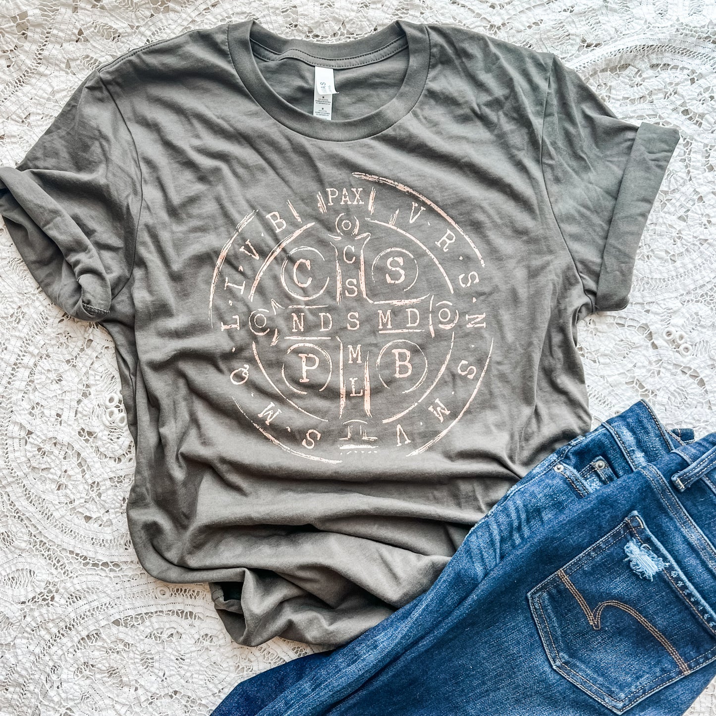 Distressed St Benedict Medal T-Shirt